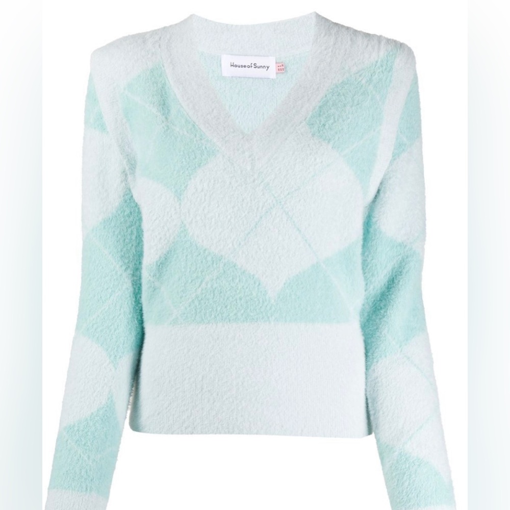 House of Sunny Argyle Convertible Sweater/Sweater-vest - S